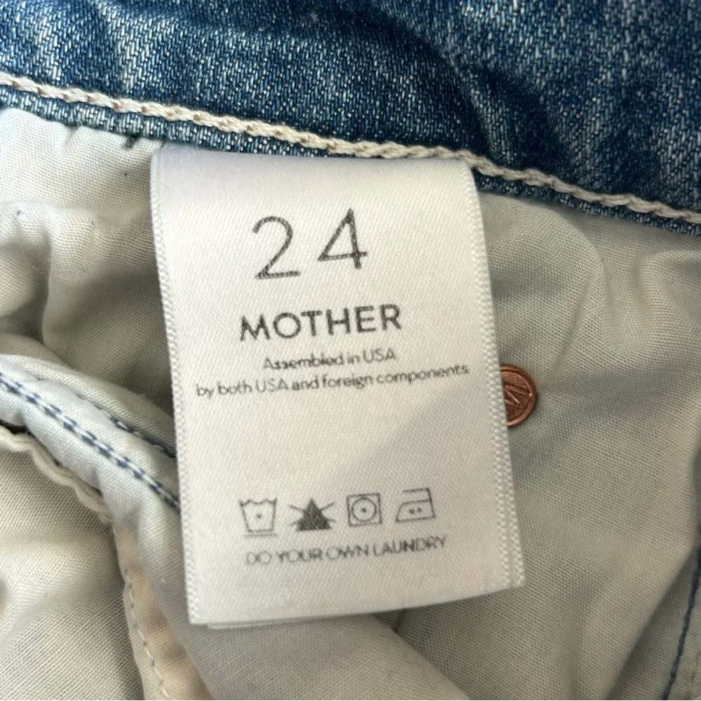 MOTHER Superior The Flirt Fray Wash Jean In Cold Feet Size 24 - Picture 13 of 14